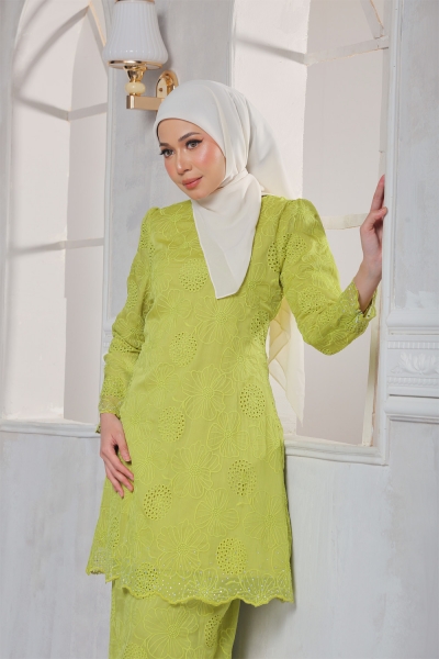 Kurung Elara - Lime Green